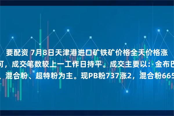 要配资 7月8日天津港进口矿铁矿价格全天价格涨跌互现。市场交投氛围尚可，成交笔数较上一工作日持平。成交主要以：金布巴粉、纽曼粉、卡粉、混合粉、超特粉为主。现PB粉737涨2，混合粉665涨2，卡粉835涨6。（对比前一工作日晚间价格；单位：元/湿吨）