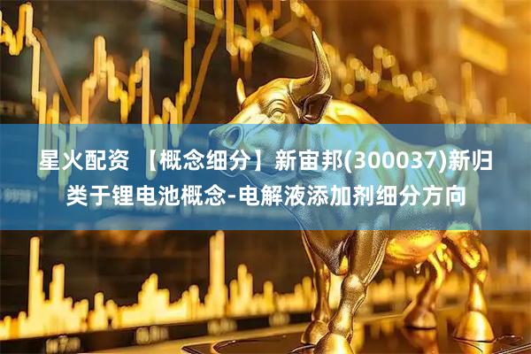 星火配资 【概念细分】新宙邦(300037)新归类于锂电池概念-电解液添加剂细分方向